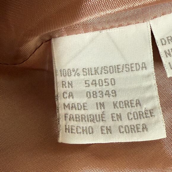 Jones New York Petite Silk Blazer 8P Green Brown Vintage Heritage Style - Picture 6 of 11